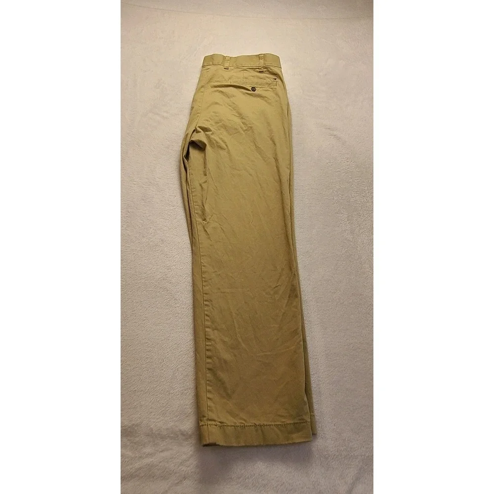 Tommy Hilfiger Men's Tailored Fit Chino Pants Tan Khaki 38x30 Flat Front Cotton